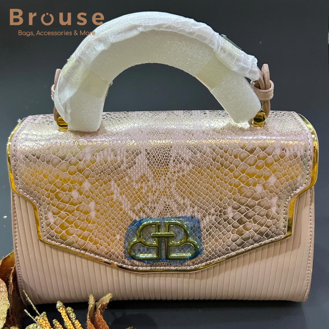 Snake Print Leather Handbag