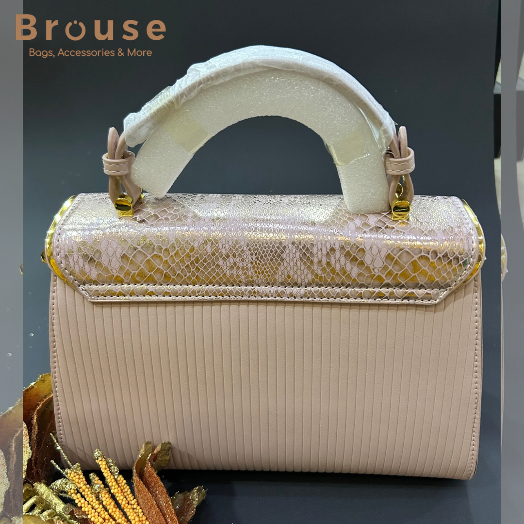 Snake Print Leather Handbag